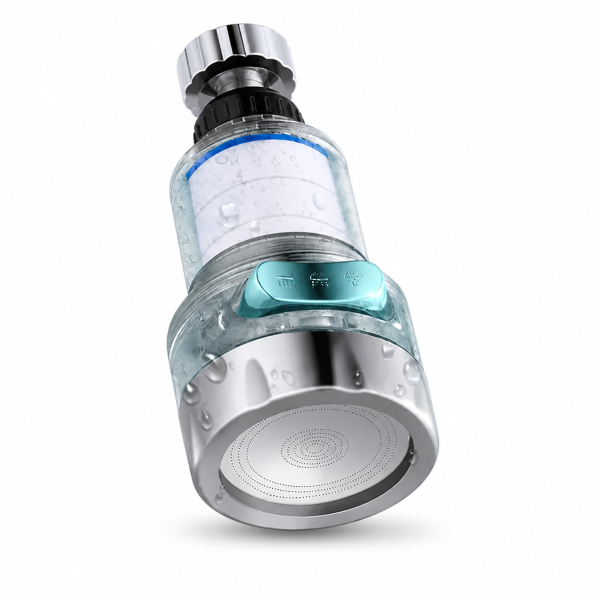 Filtre purificateur d'eau rotatif 360° universel Bonum Vitae, photo produit sur fond blanc