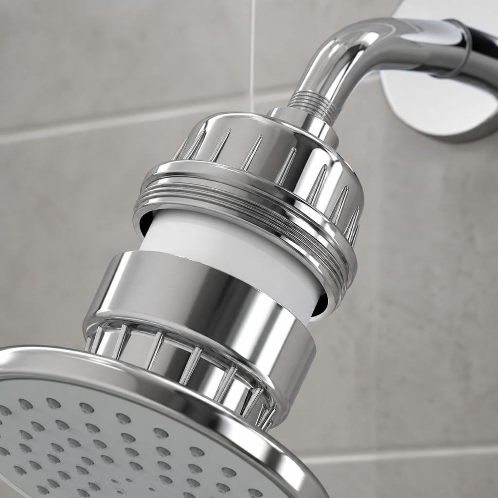 Filtre de pomme de douche 15/20 étapes en situation d’utilisation