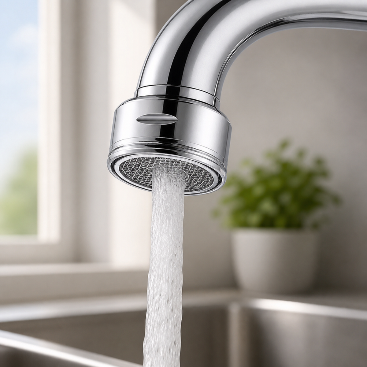 Aérateur de robinet économie d'eau en situation d’utilisation
