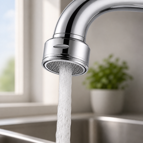 Aérateur de robinet économie d'eau en situation d’utilisation