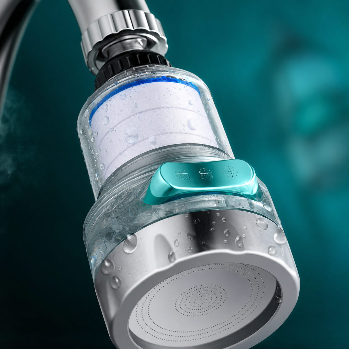 Filtre à eau pour robinet de cuisine — détail de finition et matériau