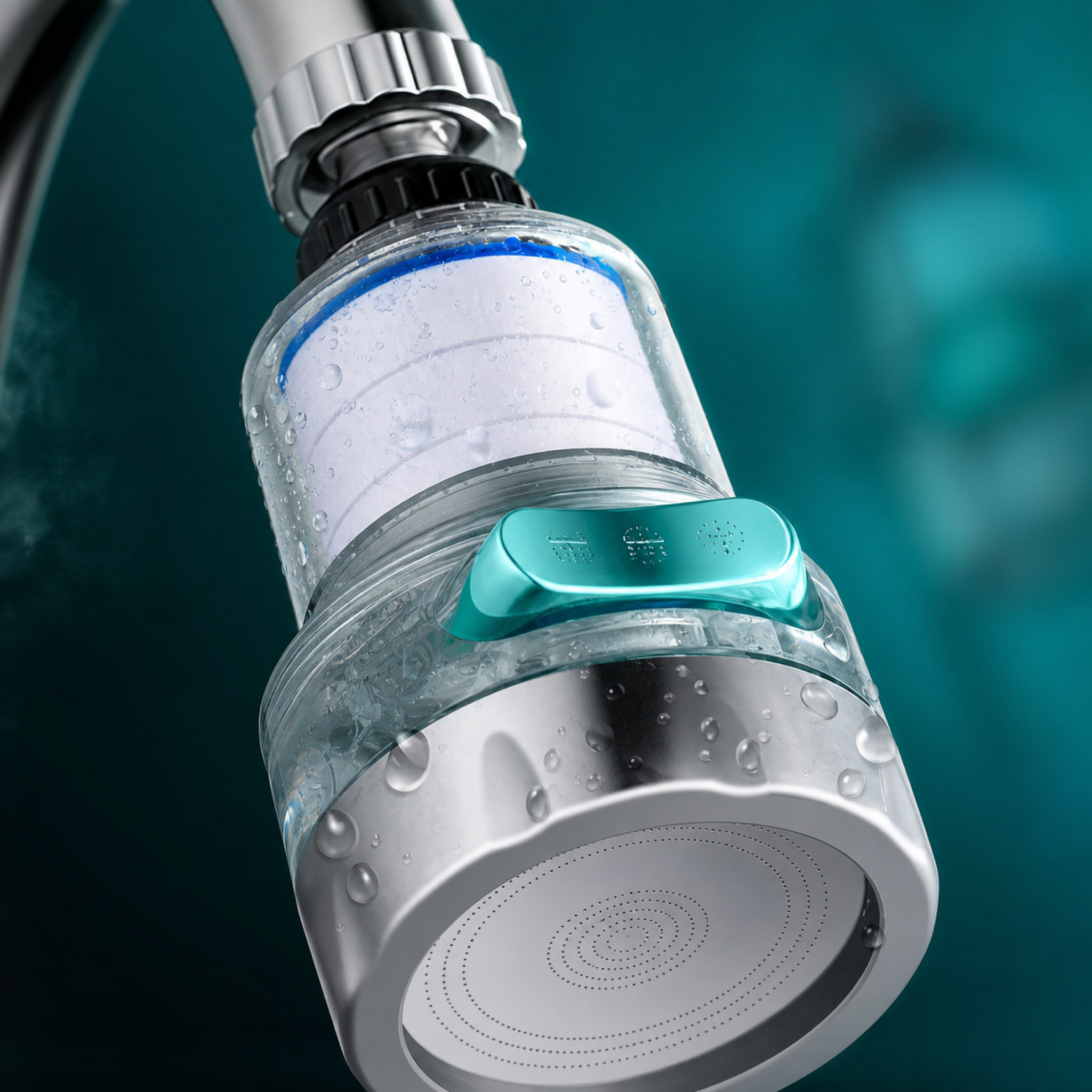 Filtre à eau pour robinet de cuisine — détail de finition et matériau