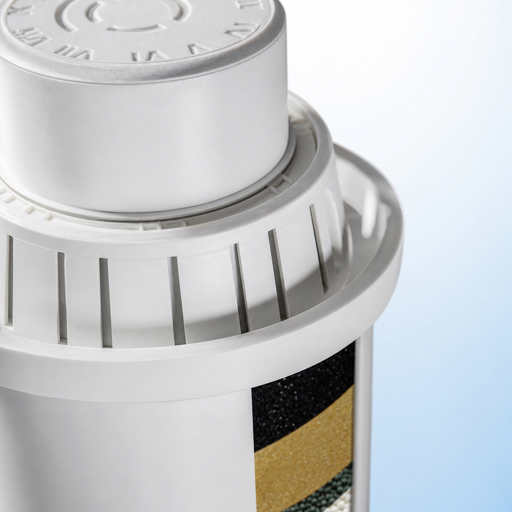 Carafe filtrante 3,5 L — détail de finition et matériau