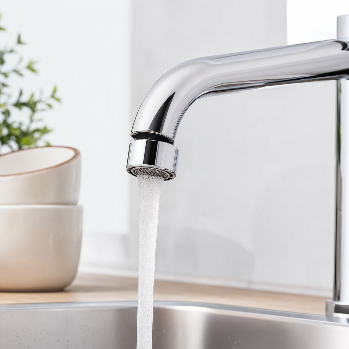 Aérateur de robinet économie d'eau Bonum Vitae installé à la maison