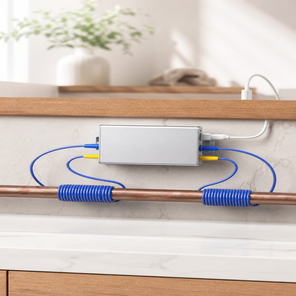 Détartrant d'eau électronique (variante) Bonum Vitae installé à la maison