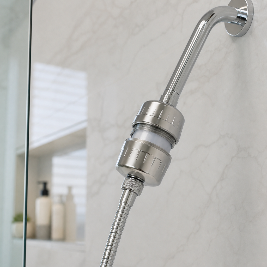 Filtre de douche 15-20 étapes Bonum Vitae installé à la maison
