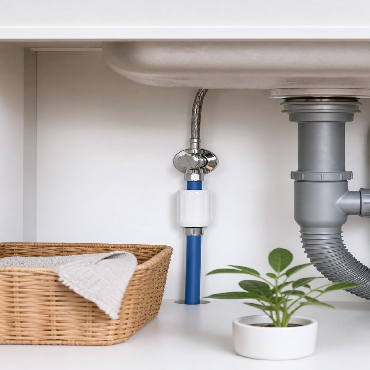 Dispositif anti-tartre Bonum Vitae installé à la maison