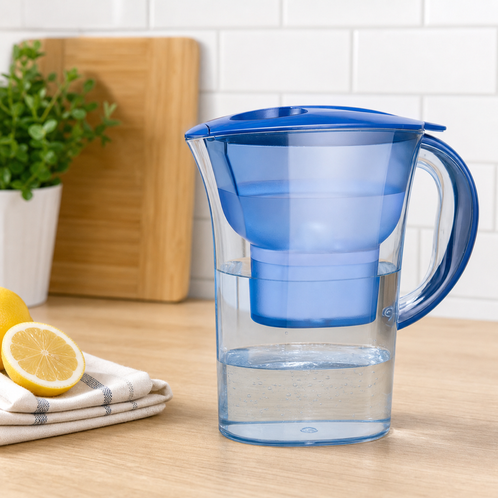 Carafe filtrante 2,5 L Bonum Vitae installée à la maison