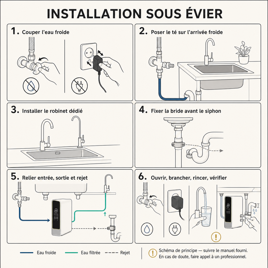 Osmoseur RO 600G sans réservoir — eau filtrée à la demande