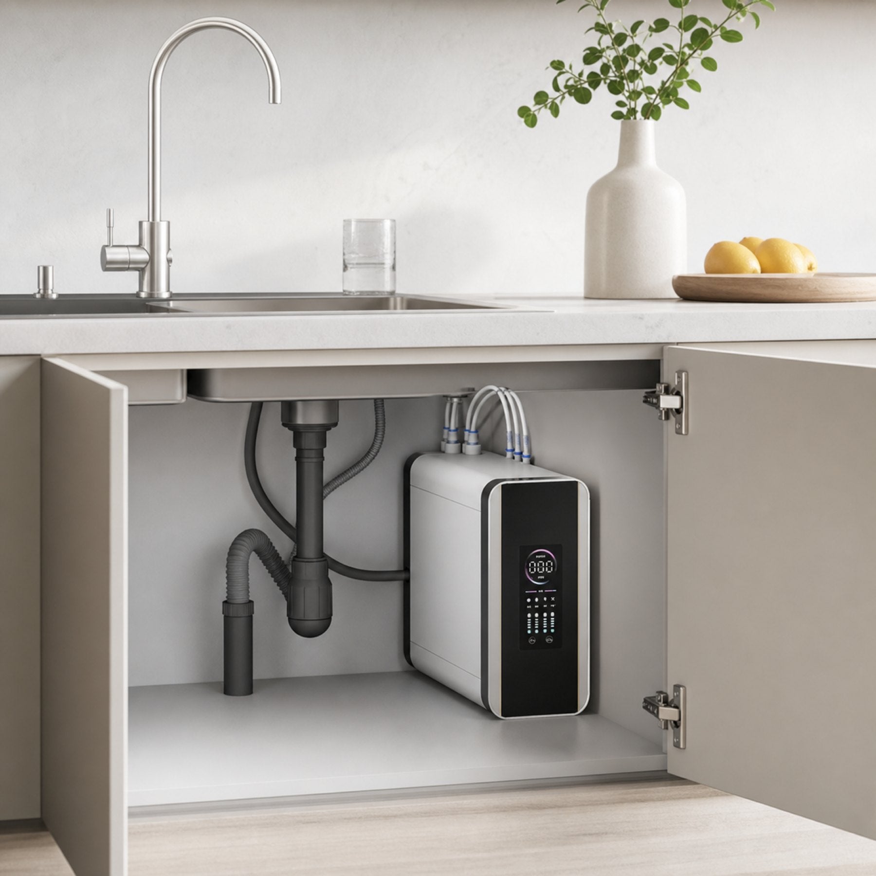 Osmoseur Bonum Vitae installé dans une cuisine lumineuse